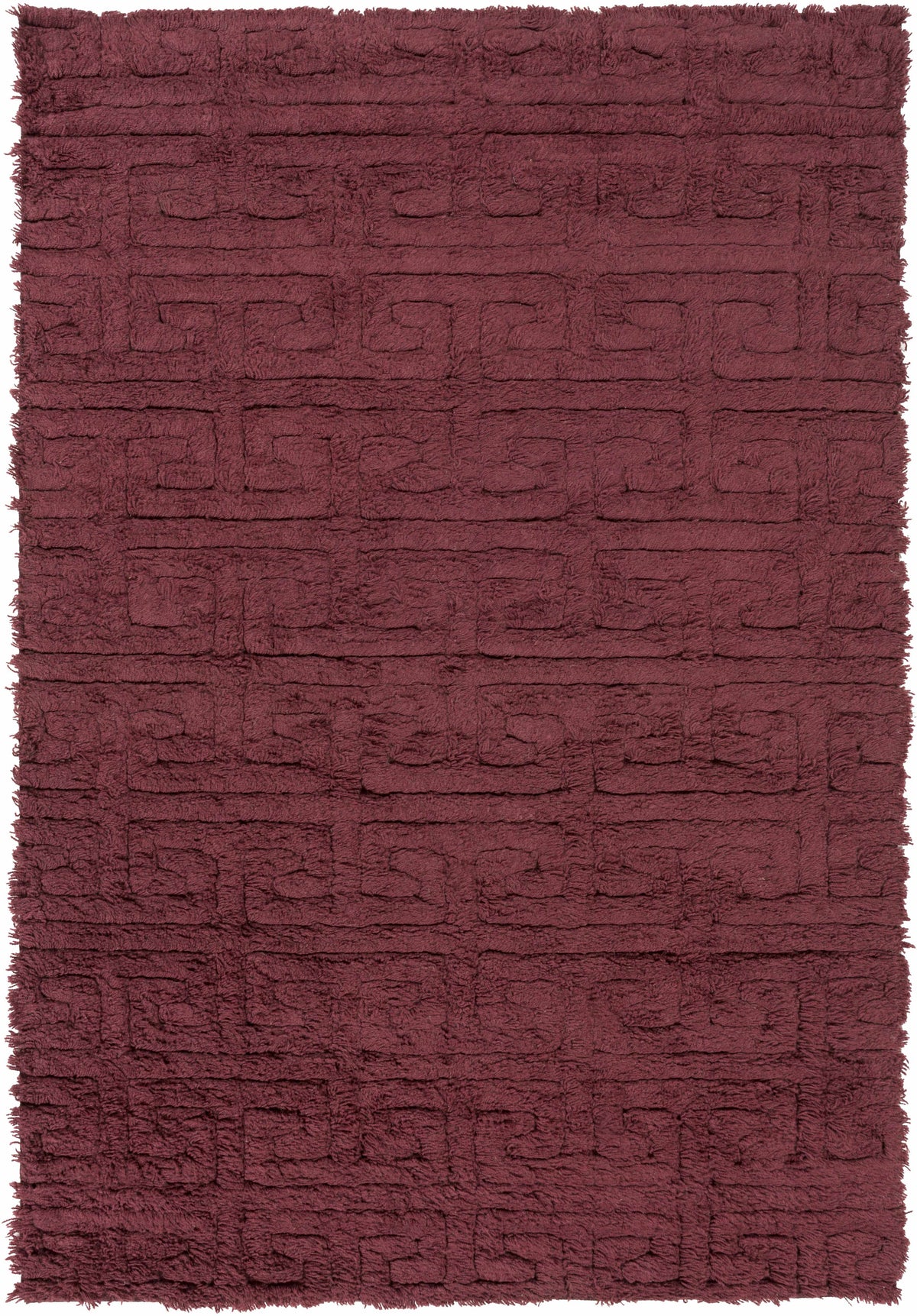 Lakota Area Carpet rug by Boutique Rugs in burgundy geometric textured pattern on Tampa Home & Garden Store