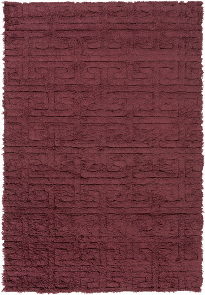 Lakota Area Carpet rug by Boutique Rugs in burgundy geometric textured pattern on Tampa Home & Garden Store