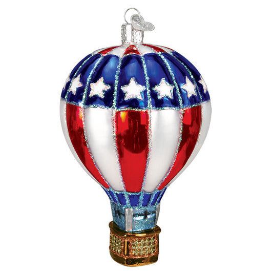 Patriotic Hot Air Balloon  Glass Ornament - Tampa Home & Garden Store