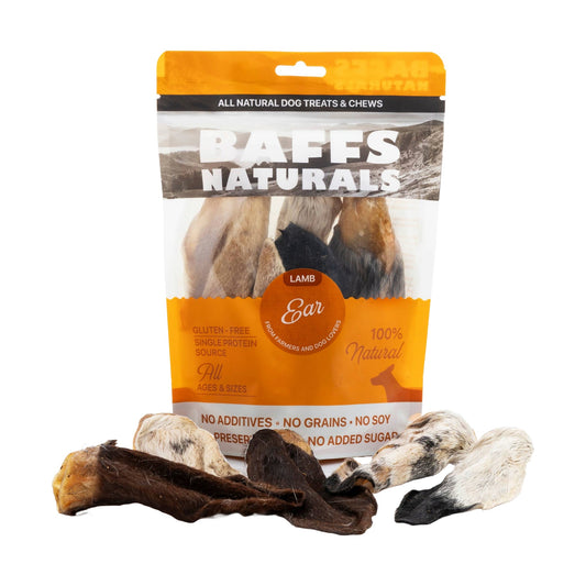 BAFFS NATURALS All-Natural Premium Lamb Ear Dog Chews – (3.5oz Bag) - Tampa Home & Garden Store