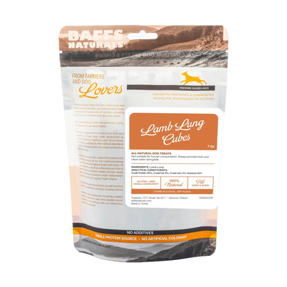 Cubos de pulmón de cordero premium totalmente naturales BAFFS NATURALS (bolsa de 7 oz)