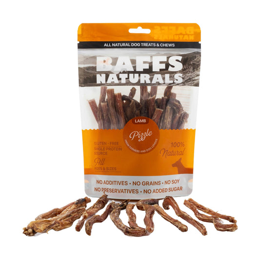 BAFFS NATURALS All-Natural Premium Lamb Pizzle Dog Chews – (8oz Bag) - Tampa Home & Garden Store