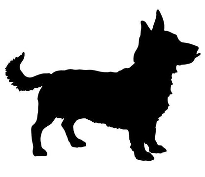 Lancashire Heeler garden stake silhouette in black metal lawn ornament on Tampa Home & Garden Store
