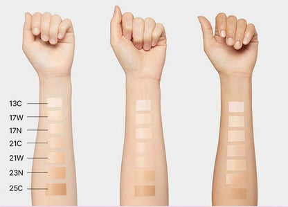 Cushion foundation swatches Laneige Neo Cushion The Glow 7 colors on forearms on Tampa Home & Garden Store