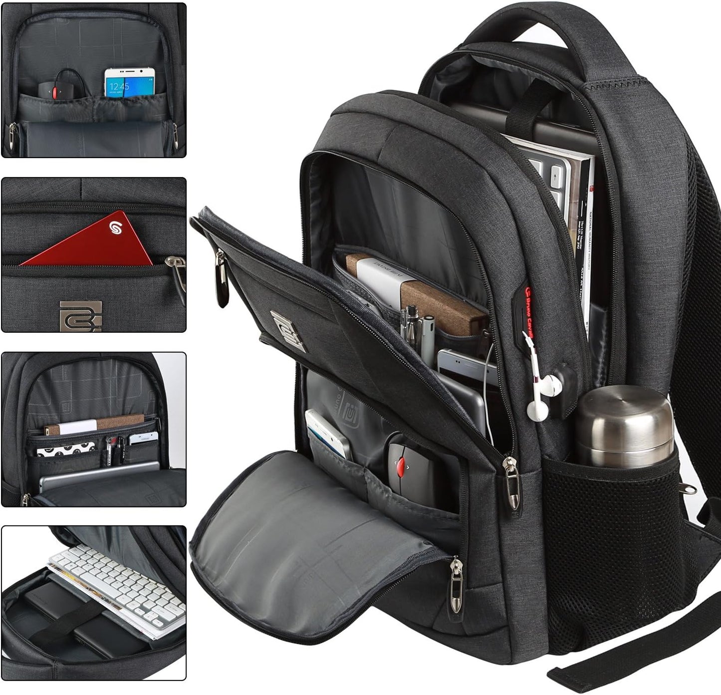 Slim Anti Theft Laptop Backpack 15.6 Inch USB Charging Travel Bag
