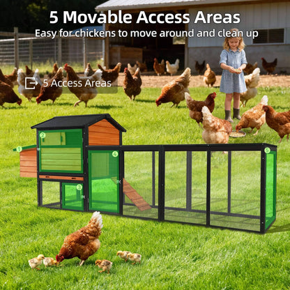 Large 114-Inch wooden chicken coop with run and nesting box by SAKSBY WHOLESALE on Tampa Home & Garden Store