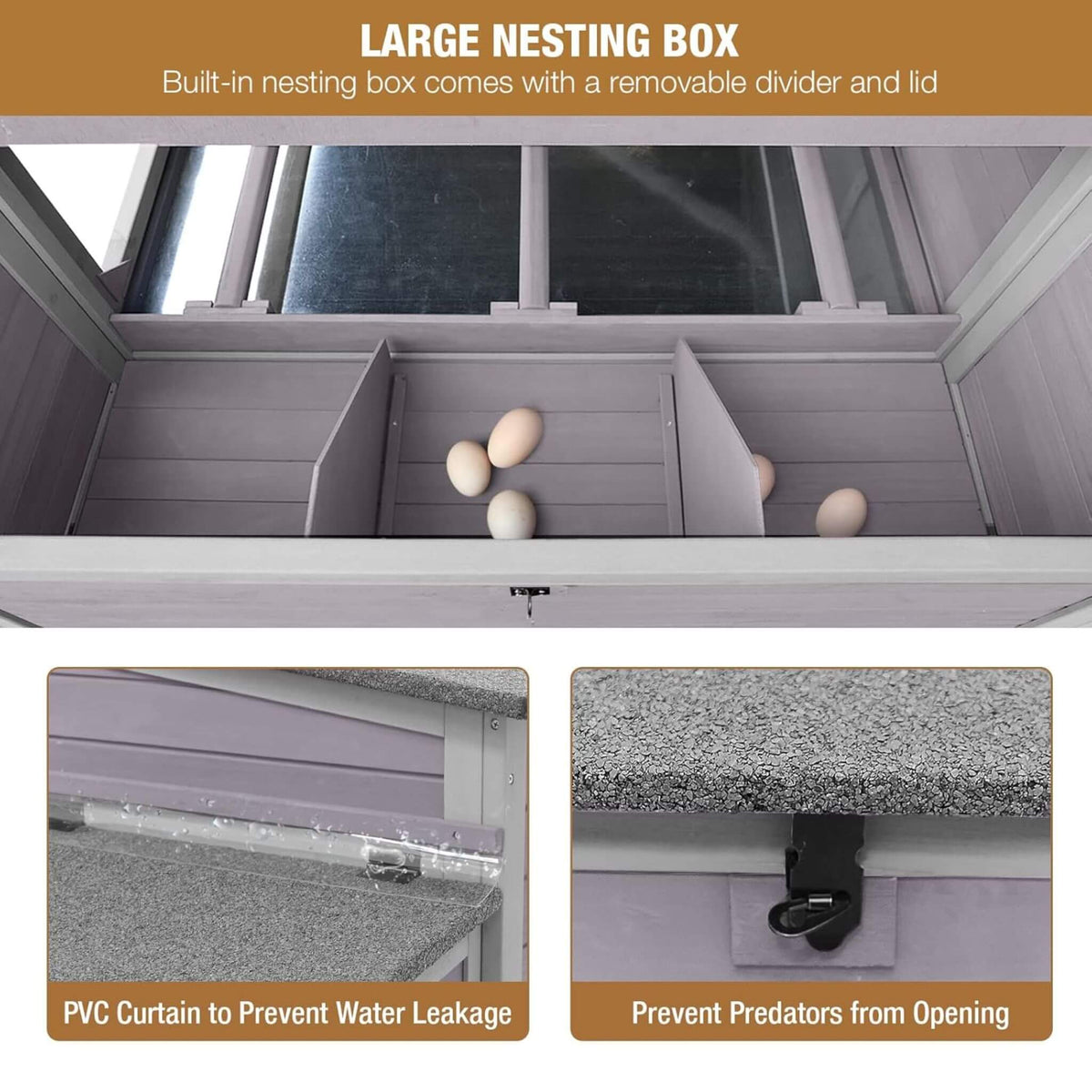 Large portable chicken coop with run and built-in nesting box by SAKSBY WHOLESALE, 6 eggs on Tampa Home & Garden Store