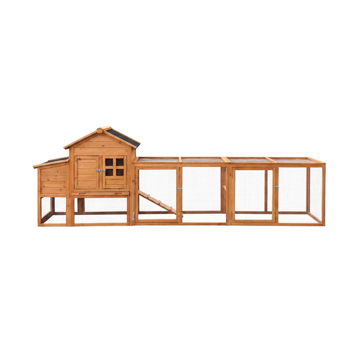 SAKSBY Large 122-Inch wooden chicken coop with run, nest box and removable tray on Tampa Home & Garden Store