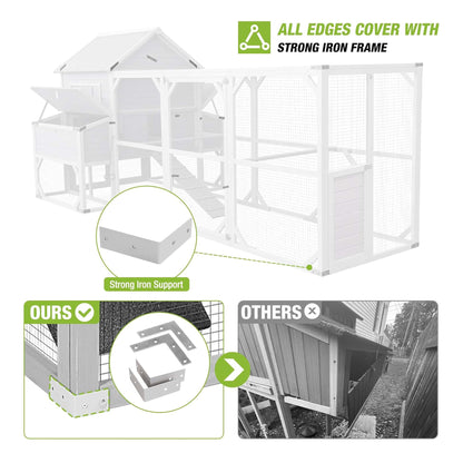 Large 137in wooden chicken coop with run and 6 nesting boxes for 10–15 chickens by SAKSBY on Tampa Home & Garden Store
