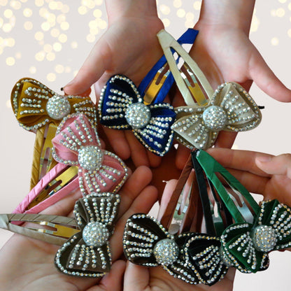 Large Bling Bow Snappy Clip multi-color rhinestone bows by Chicky Chicky Bling Bling on Tampa Home & Garden Store