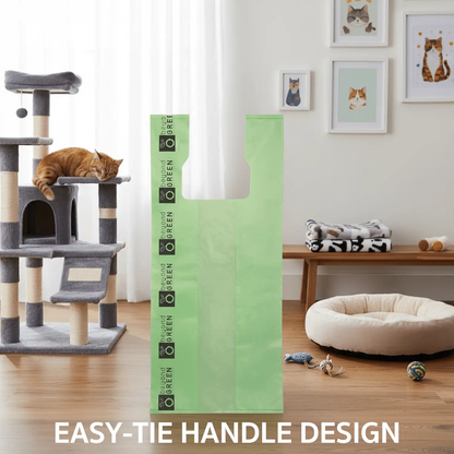Cat litter bags beyondGREEN biotech, large green 10x20 with 7 in gusset and handles on Tampa Home & Garden Store