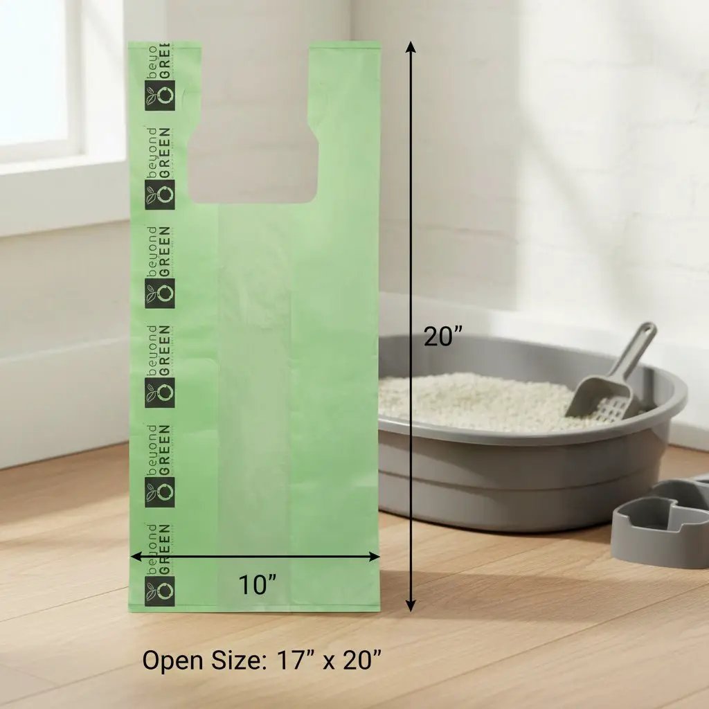 Large cat litter bags green 10x20 in by beyondGREEN biotech on Tampa Home & Garden Store