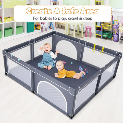 Large Infant Baby Playpen Safety Play Center Yard with 50 Ocean Balls