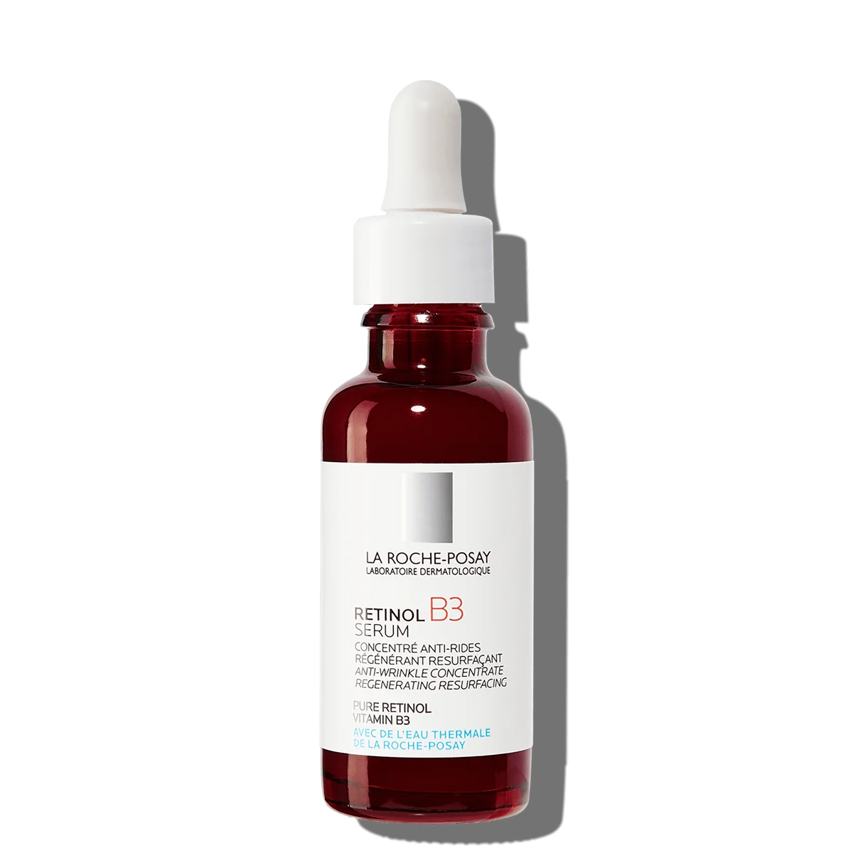 La Roche-Posay Retinol B3 Serum bottle with red glass, white label and dropper on Tampa Home & Garden Store