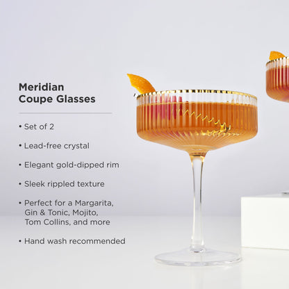 Meridian Crystal Coupe Glasses Set of Two