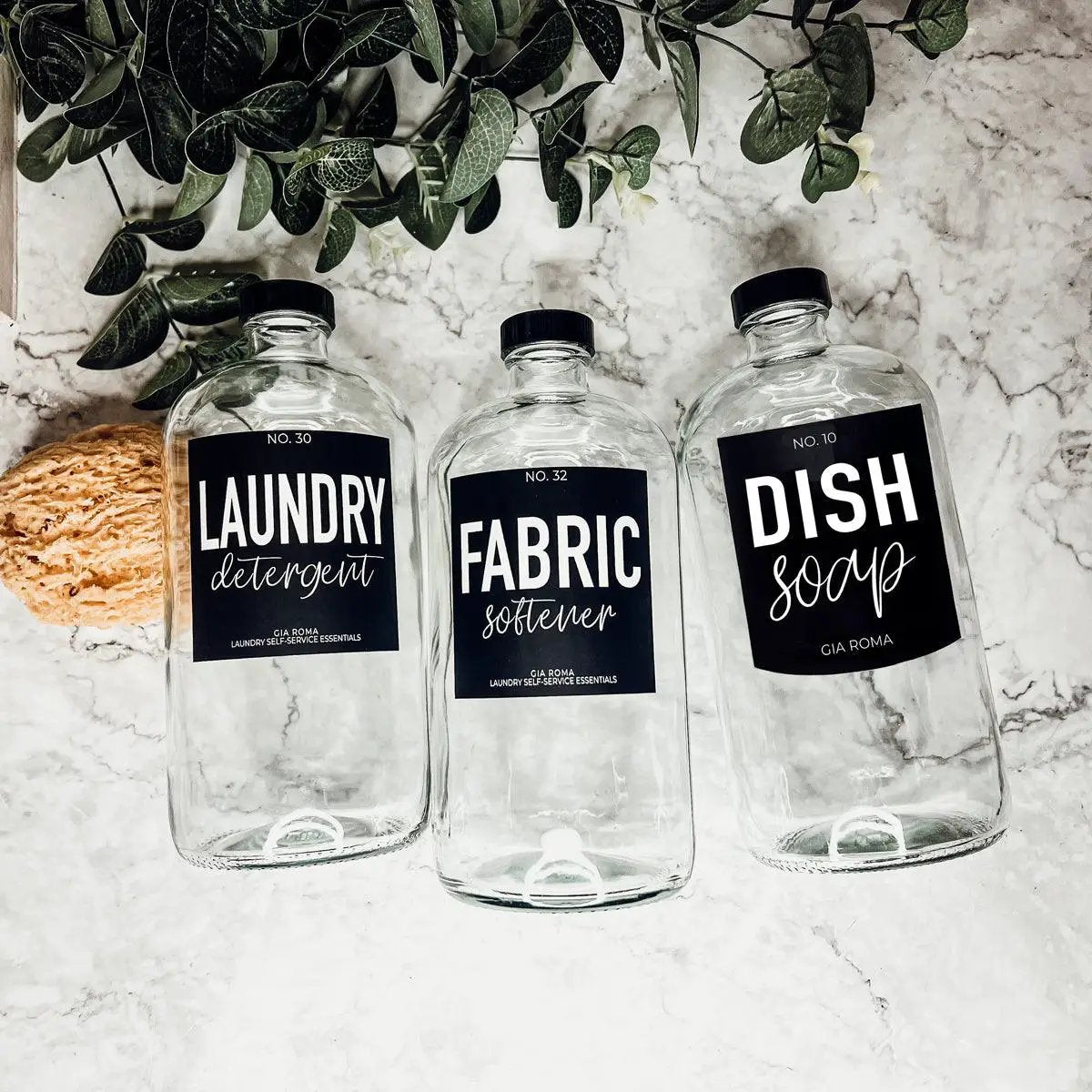 Clear Glass 32oz Reusable Dispenser Bottles