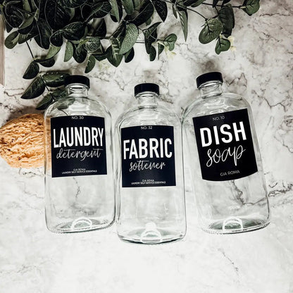 Clear Glass 32oz Reusable Dispenser Bottles