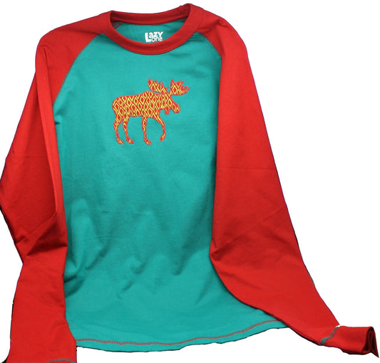Pattern Moose Long Sleeve Tee - X-Small