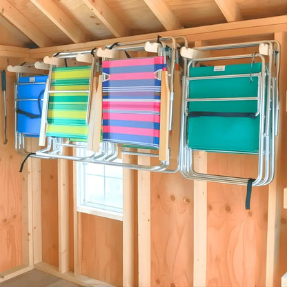 Lawn Chair Organizer – Shed Storage Rack for Yard Chairs