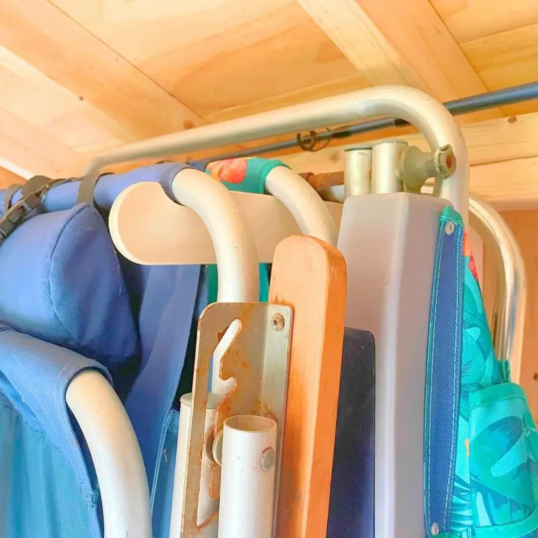 Lawn Chair Organizer – Shed Storage Rack for Yard Chairs