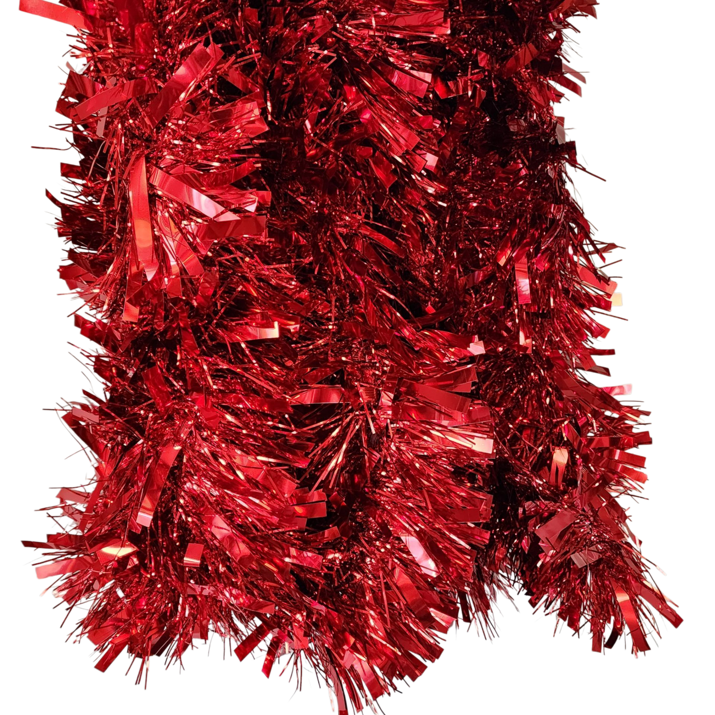 Guirlande de luxe en clinquant rouge, 3,65 m (12 pieds), 6 brins