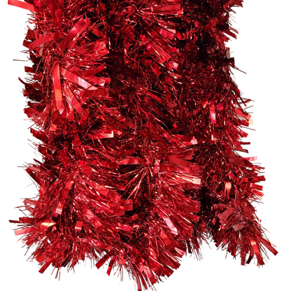 Guirlande de luxe en clinquant rouge, 3,65 m (12 pieds), 6 brins