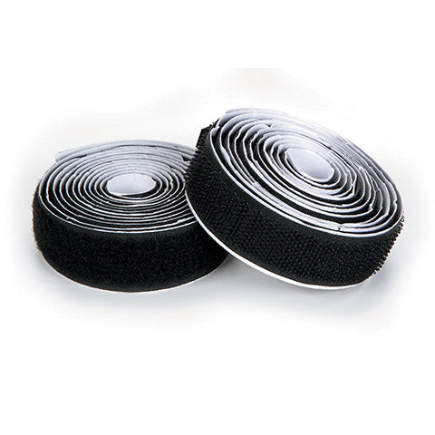 3/4 inch Adhesive Hook and Loop Tape Strip - Black - 5 feet