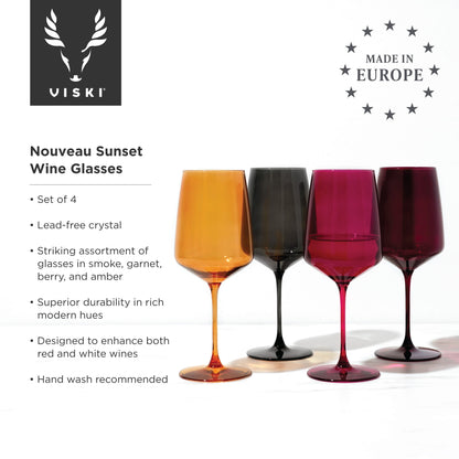 European Lead Free Crystal Wine Glasses In Sunset