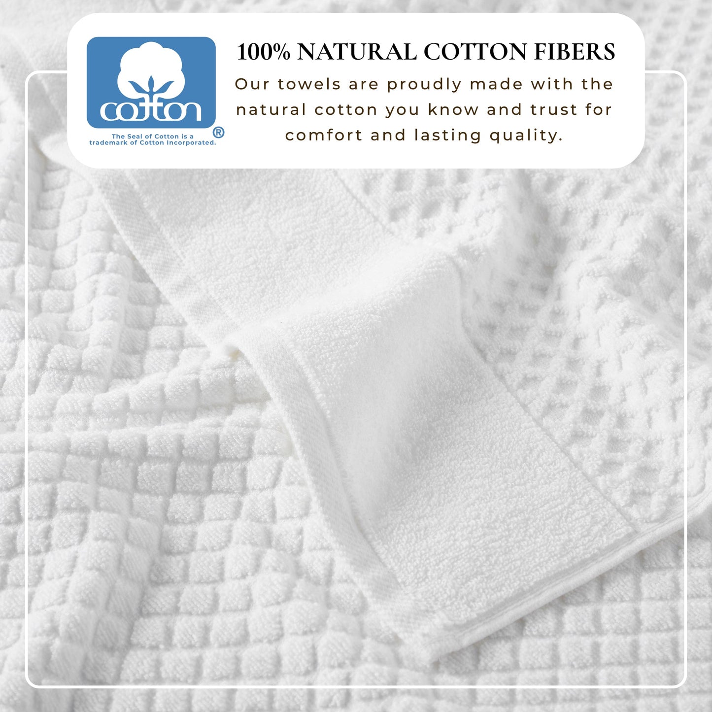 Cotton Diamond Waffle Weave Bath Towel Set