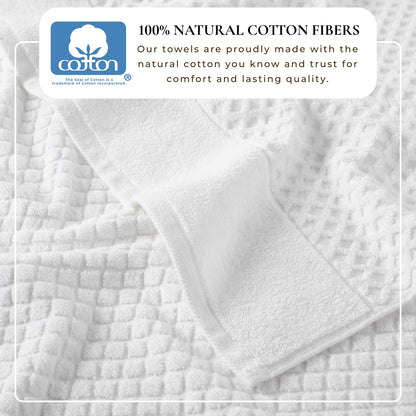 Cotton Diamond Waffle Weave Bath Towel Set