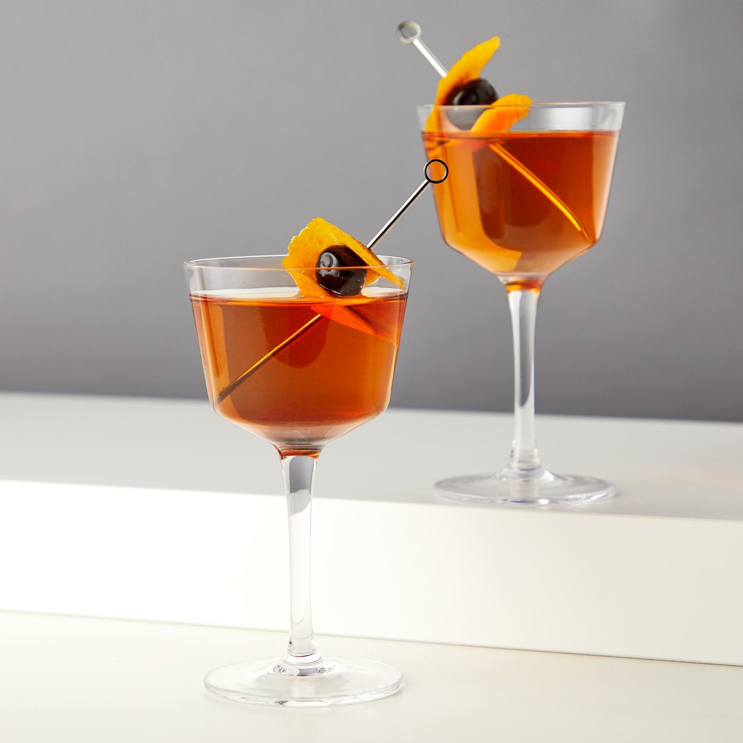 Raye Angled Crystal Nick and Nora Cocktail Glass