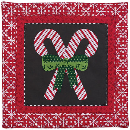 Candycanes And Snowflakes Quilted  Table Runner 36"
