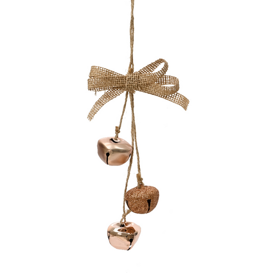 Bells with Burlap Ribbon - - Tampa Home & Garden Store