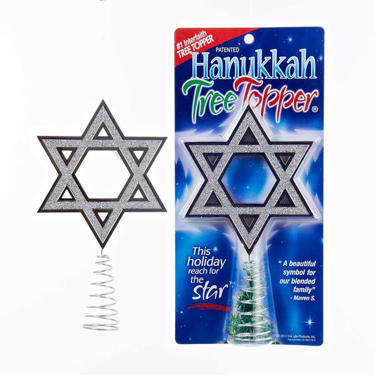 Adorno para la punta del árbol de Hanukkah de plata