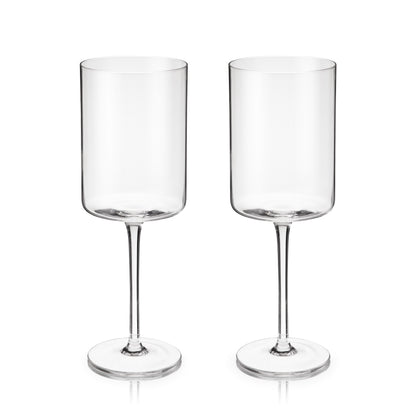 Laurel Crystal Square Red Wine Glass Set of 2