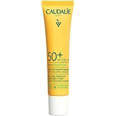 Caudalie Vinosun SPF 50+ sunscreen tube, yellow packaging, fragrance-free vegan formula on Tampa Home & Garden Store