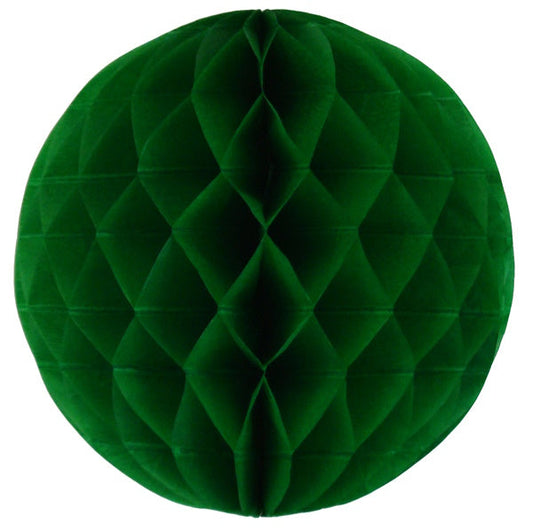 Décoration de fête en forme de boule alvéolée - Verte - 24,8 cm