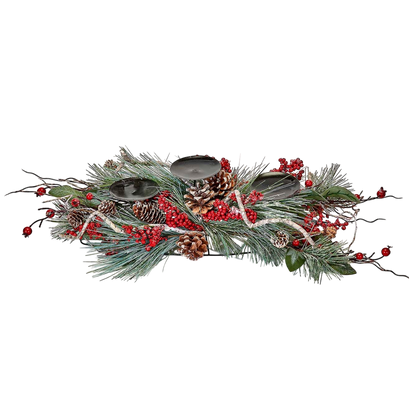 Pine And Berry Candle Holder