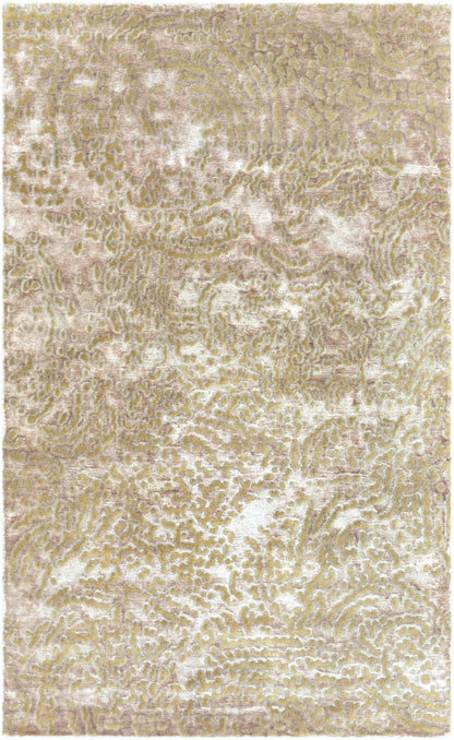 Pensacola Tan Premium Wool&Viscose Rug by Boutique Rugs, tan with gold abstract pattern on Tampa Home & Garden Store