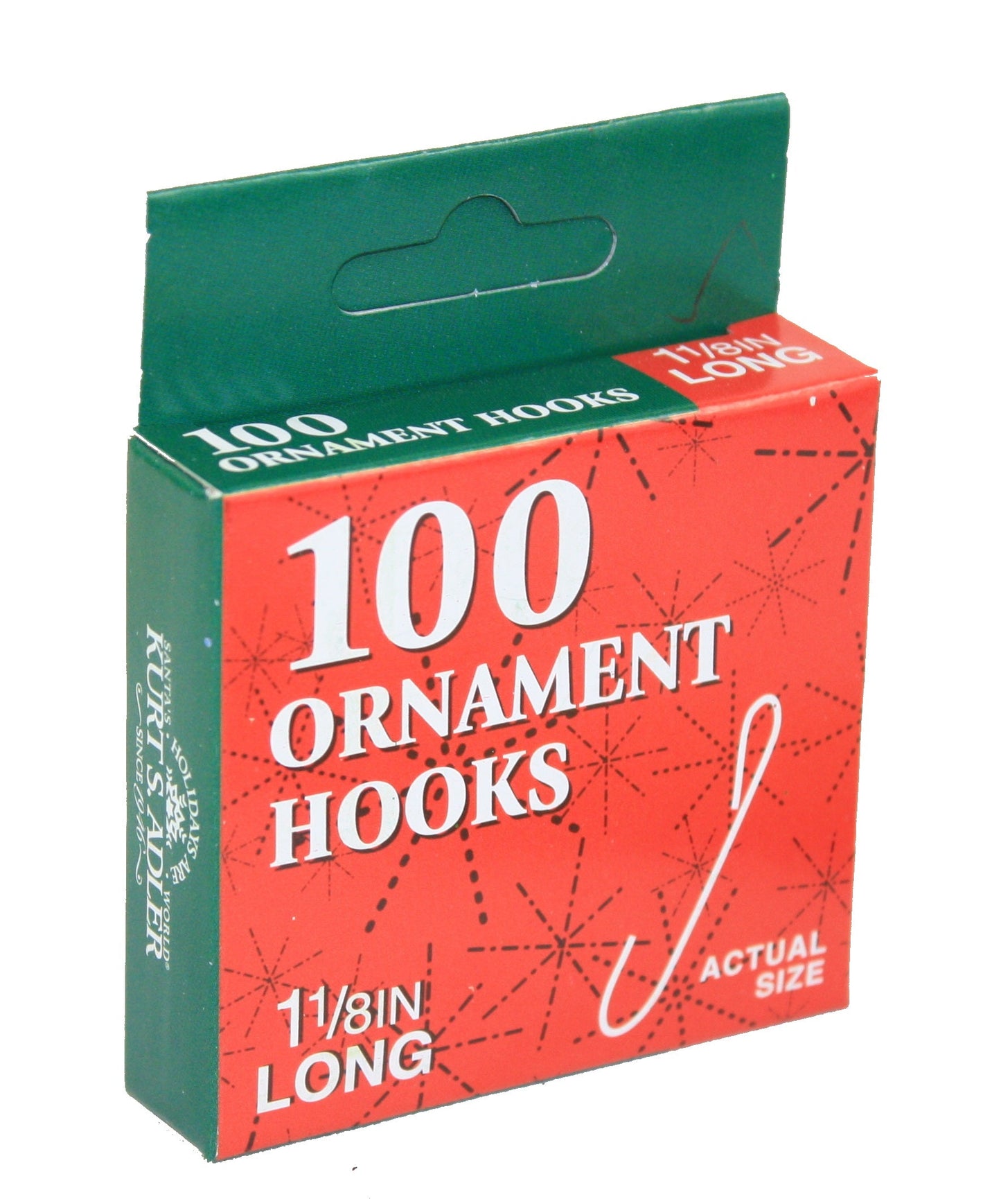 Caja de 100 ganchos metálicos para adornos