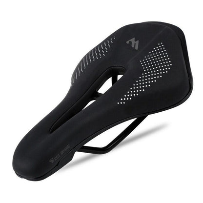 Stevvex black leather bicycle saddle with padded cushion and breathable shock absorbing design on Tampa Home & Garden Store