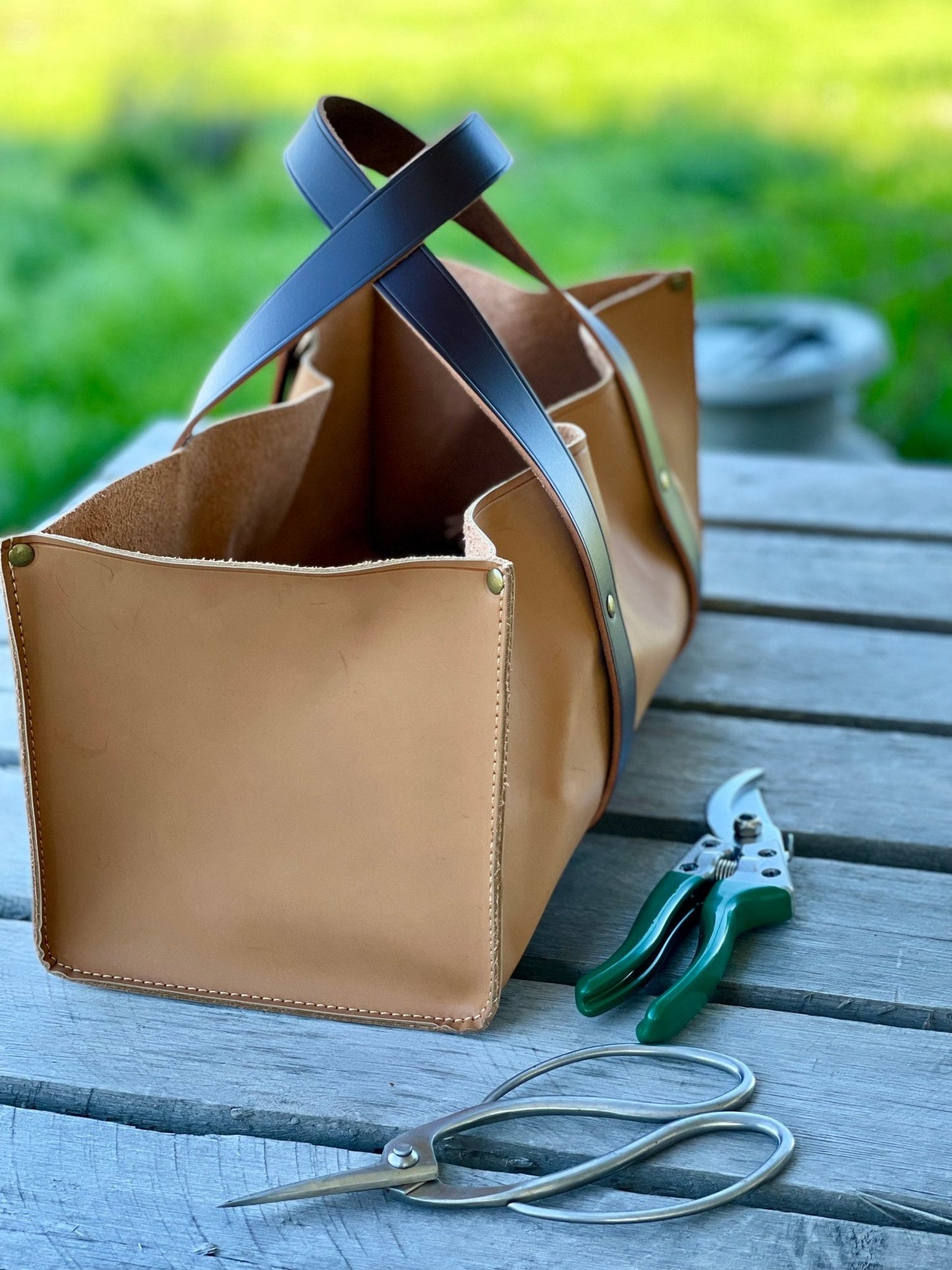 Bolsa de cuero para herramientas de jardinería