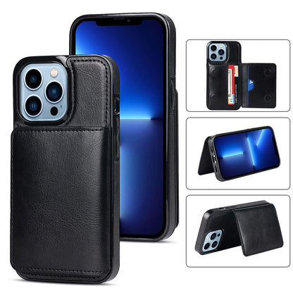 Stevvex leather wallet case for iPhone 13 Pro Max black with 3 card slots on Tampa Home & Garden Store