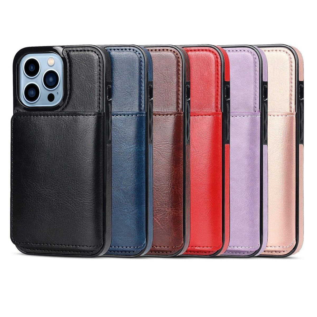Leather iPhone wallet case by Stevvex with 3 card compartments in multiple colors on Tampa Home & Garden Store