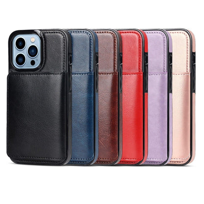 Leather iPhone wallet case by Stevvex with 3 card compartments in multiple colors on Tampa Home & Garden Store