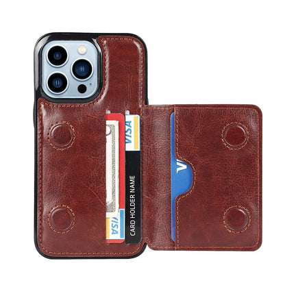 Stevvex brown leather wallet phone case with 3 card slots for iPhone 13 Pro Max on Tampa Home & Garden Store