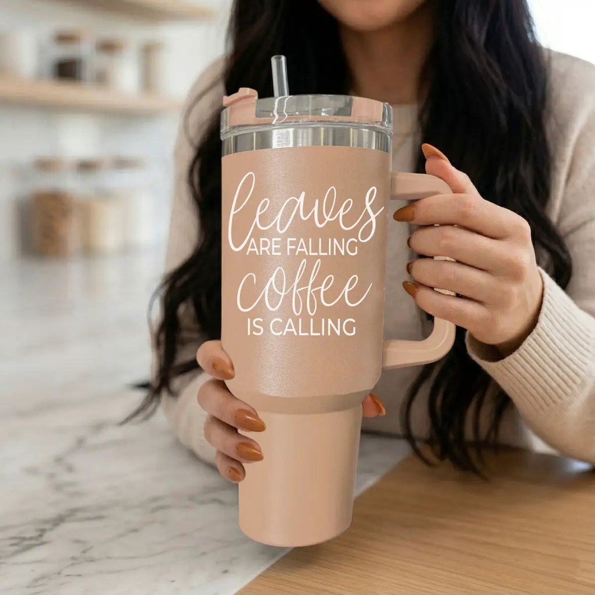 Leaves Falling 40oz Tumbler for Cozy Fall Vibes