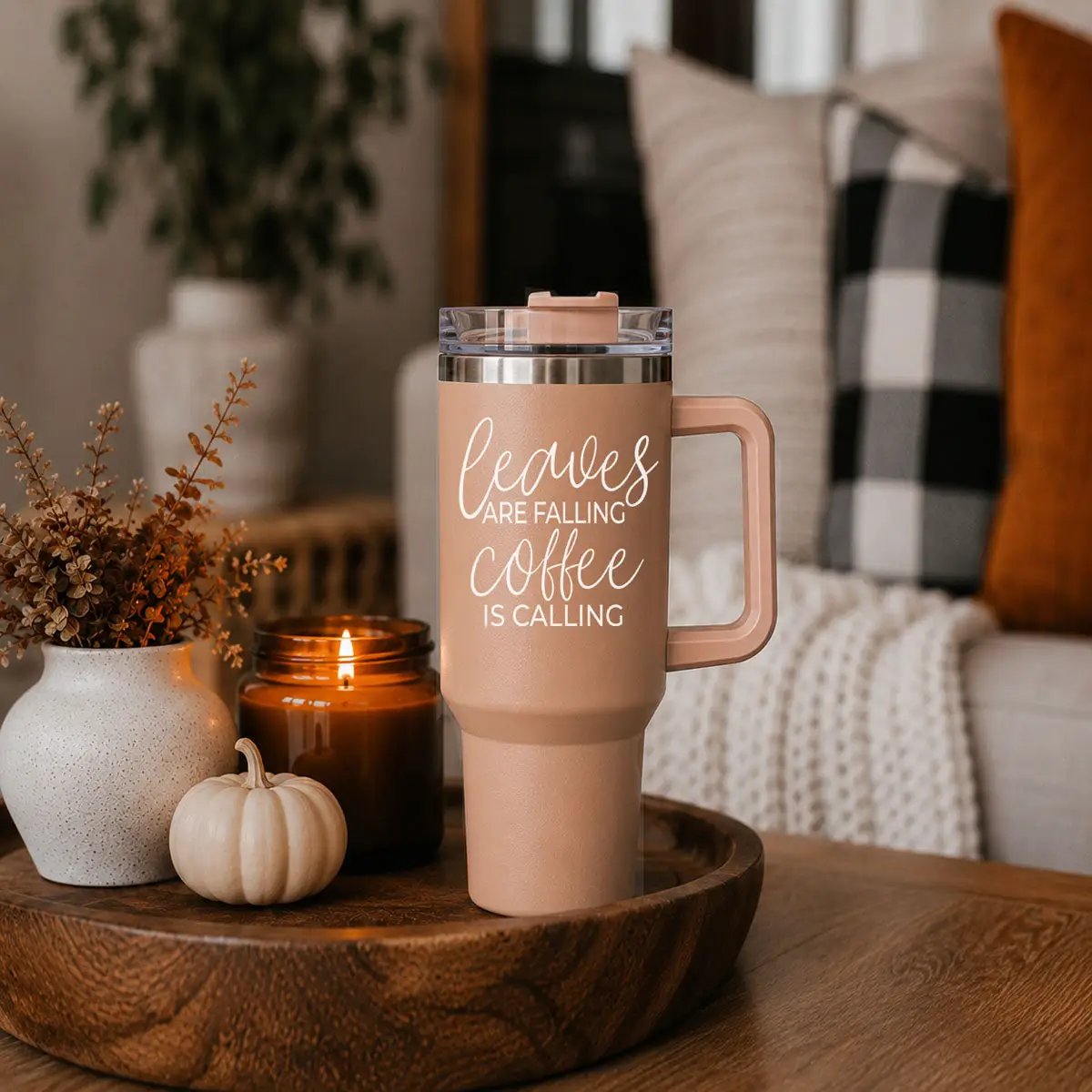 Leaves Falling 40oz Tumbler for Cozy Fall Vibes