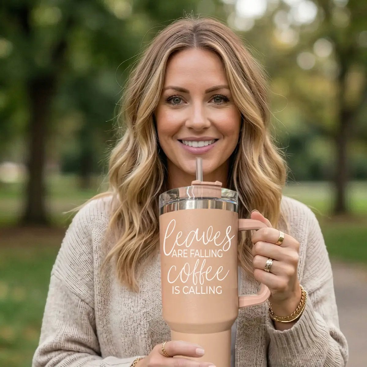Leaves Falling 40oz Tumbler for Cozy Fall Vibes