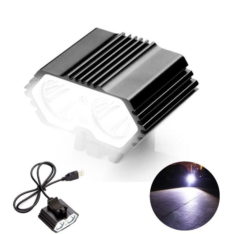 Stevvex LED Bike Light with aluminum heatsink USB rechargeable waterproof bicycle lamp on Tampa Home & Garden Store
